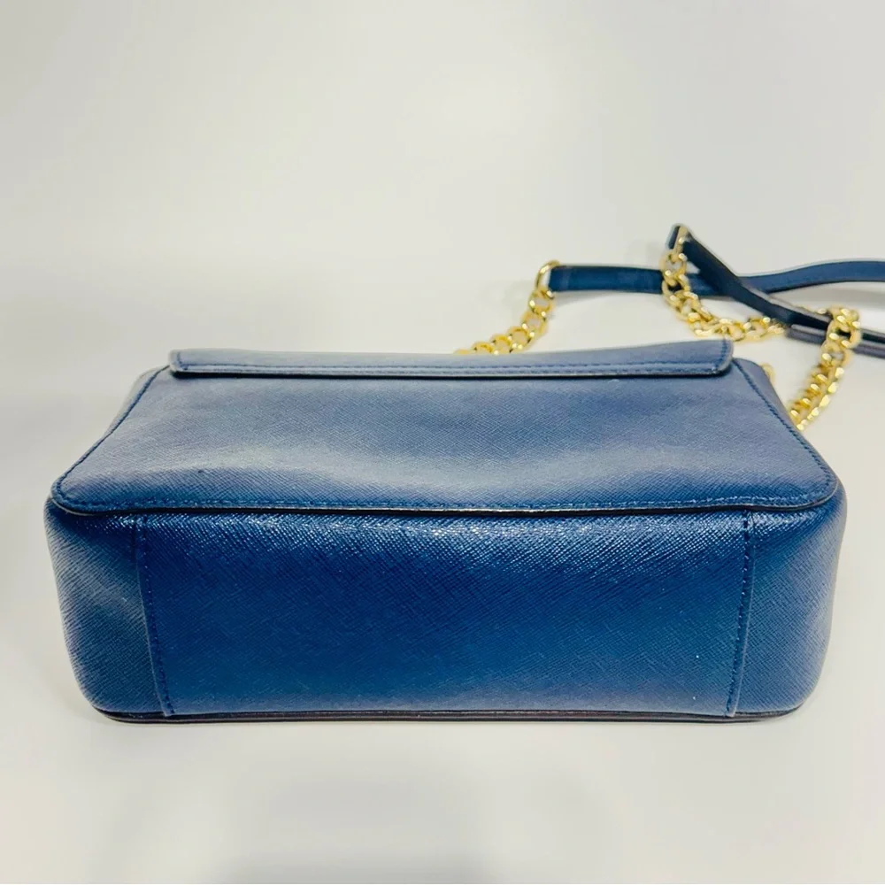 Michael Kors Navy Crossbody Purse & Wallet with Gold Hardware